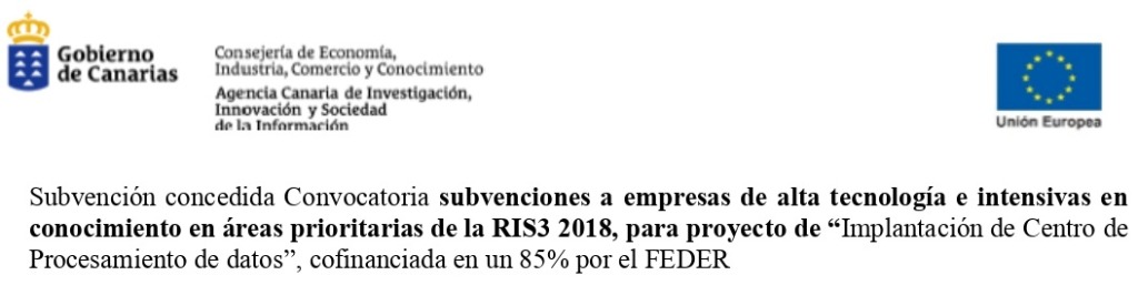 Subvención Gobierno de Canarias y FEDER